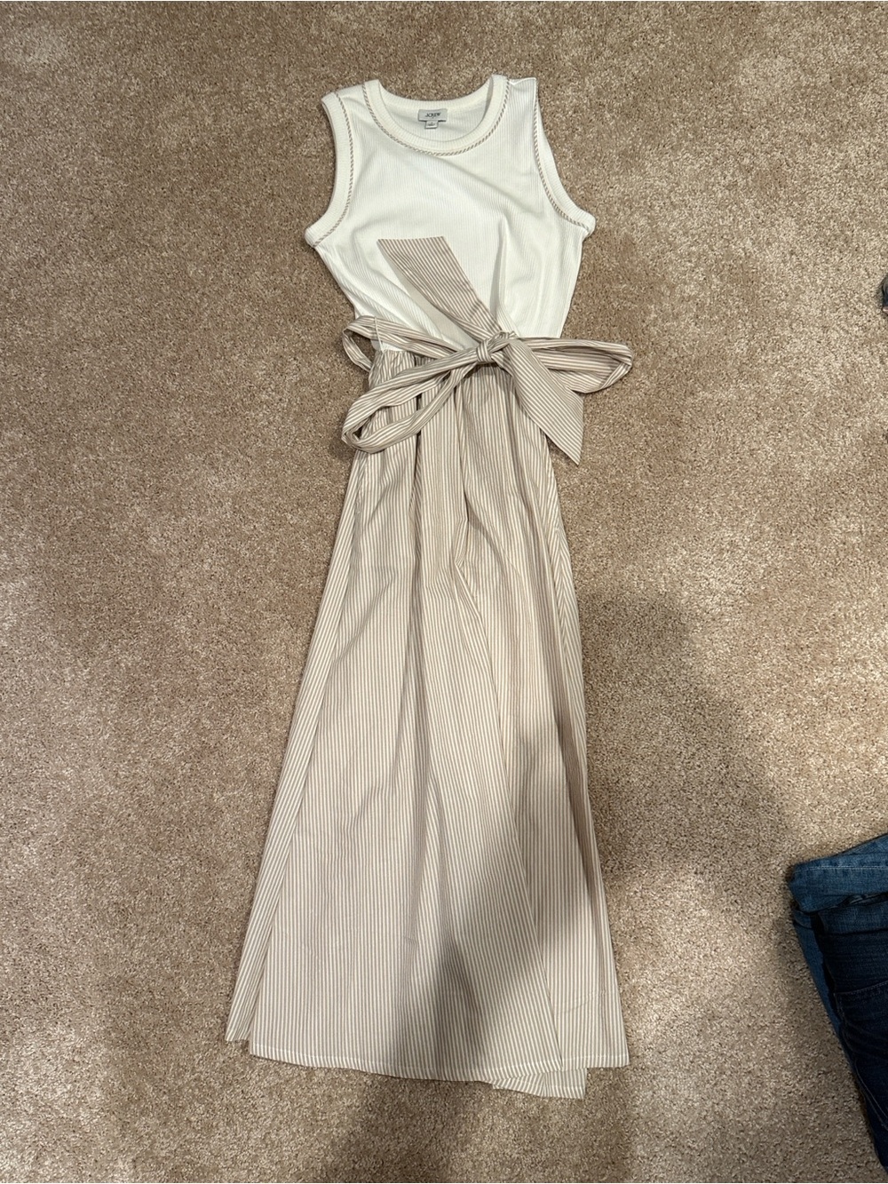 Jcrew Factory Toe Wasted Mixed Media Midi Dress - Picture 2 of 2